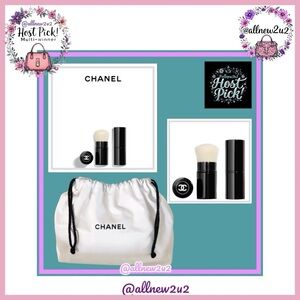 New CHANEL Set Retractable Kabuki Makeup Brush N°108 W Pouch Set Host Pick